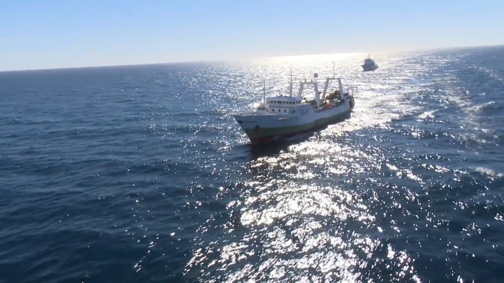 Argentina logró detener a un buque pesquero Chino que se había fugado